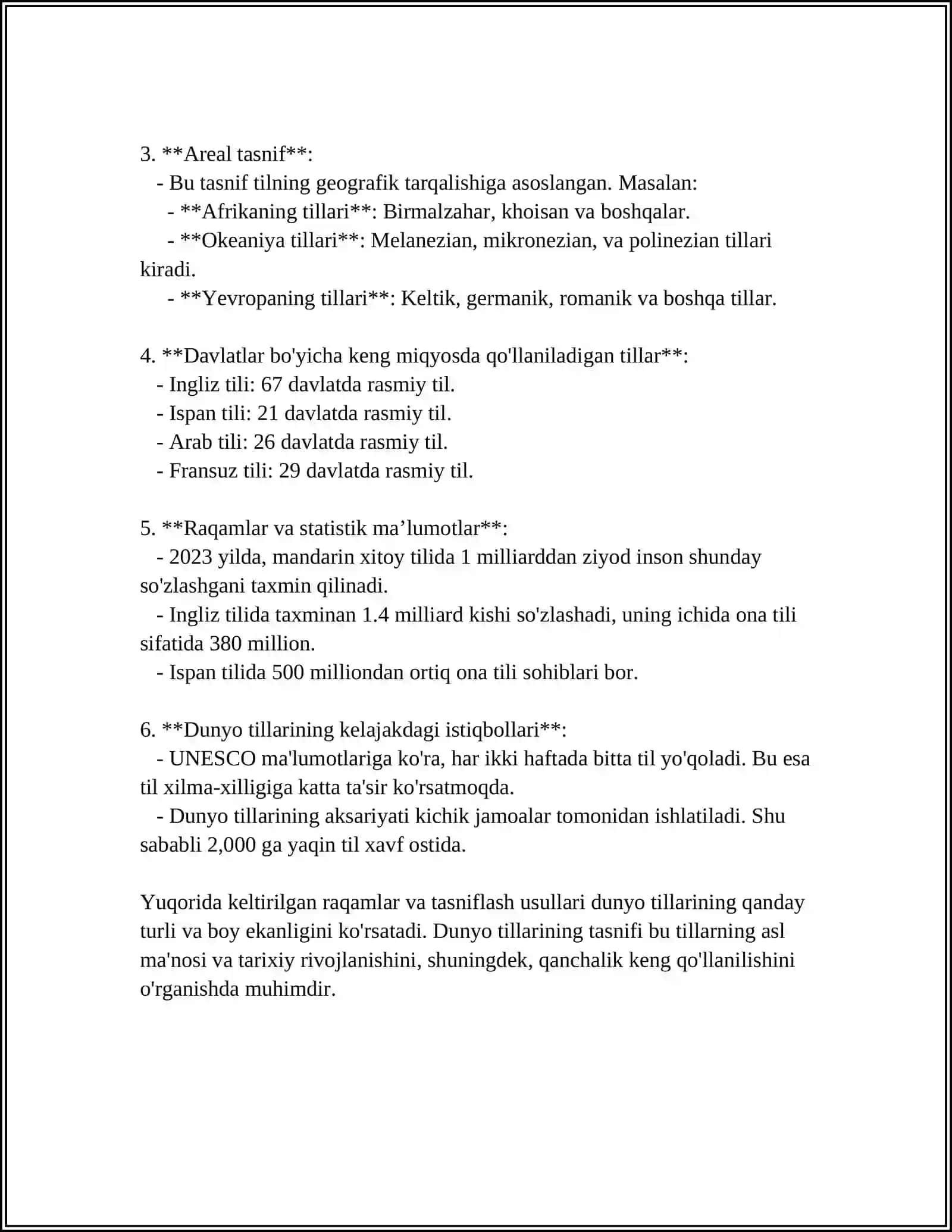 DUNYO TILLAR TASNIFI VA TURKIY TILLAR OILASI 4