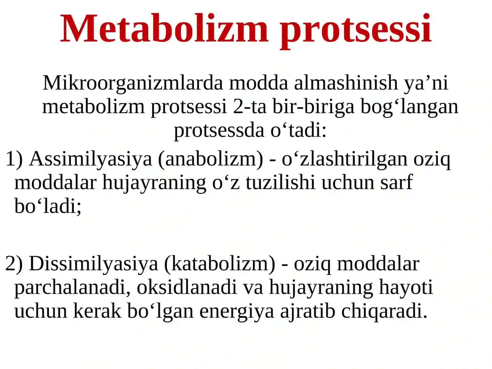 Bakteriyalar fiziologiyasi. Oziqlanish tipi va mexanizmi bo‘yicha tasnifi. Oziq muhitlar tasnifi 4