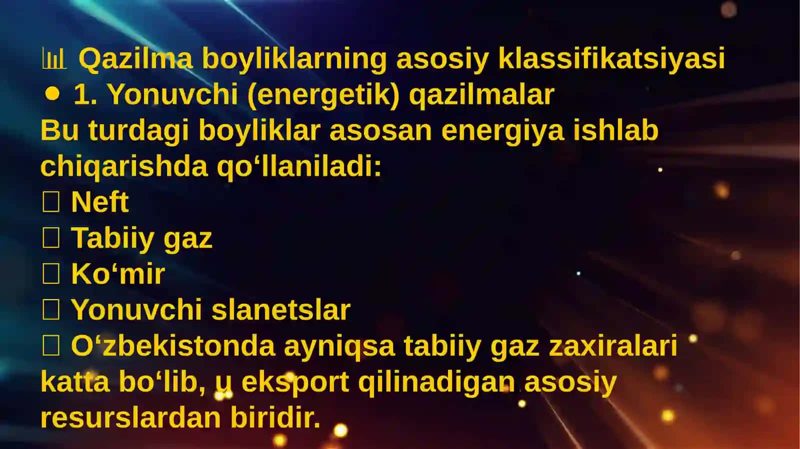 O‘zbekistondagi qazilma boyliklar klassifikatsiyasi 4