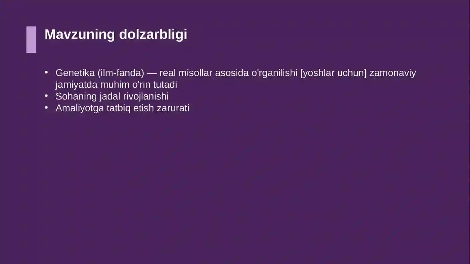 Genetika (ilm-fanda) — real misollar asosida o'rganilishi [yoshlar uchun] 4