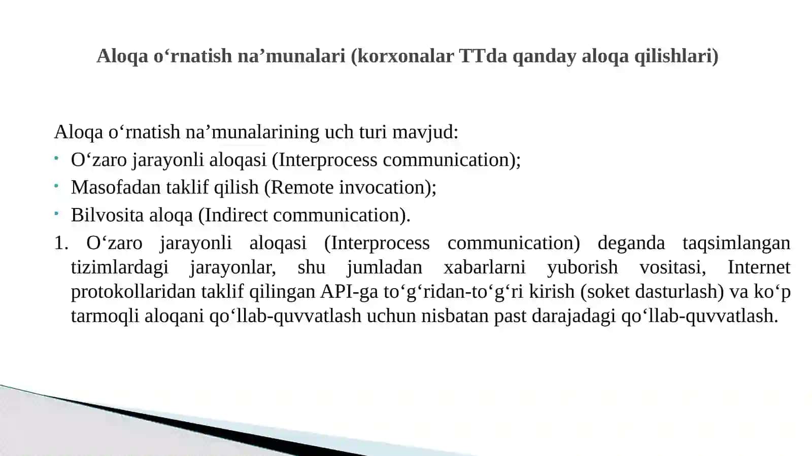 TT larda oraliq dasturiy ta’minotning o‘rni va axamiyati. 4