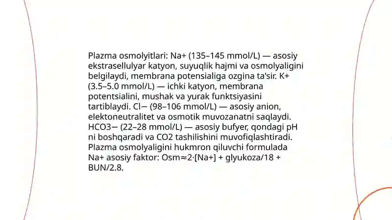 Qonning osmotik bosimlari va ph.Qoning himoya funksiyasi va ivishi 4