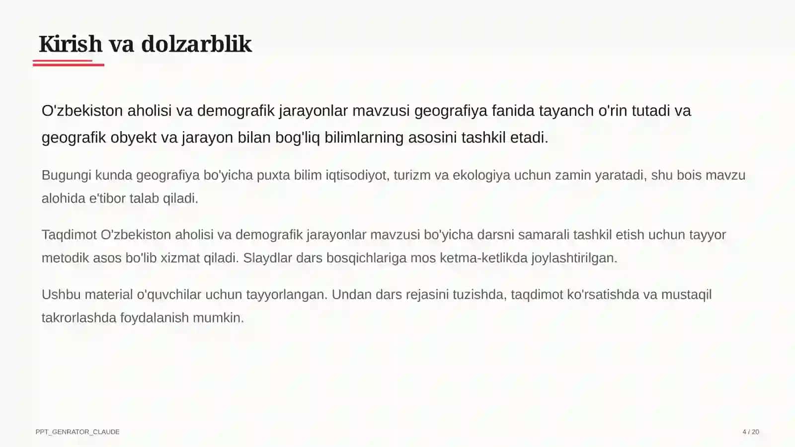 O'zbekiston aholisi va demografik jarayonlar (9-sinf) 4