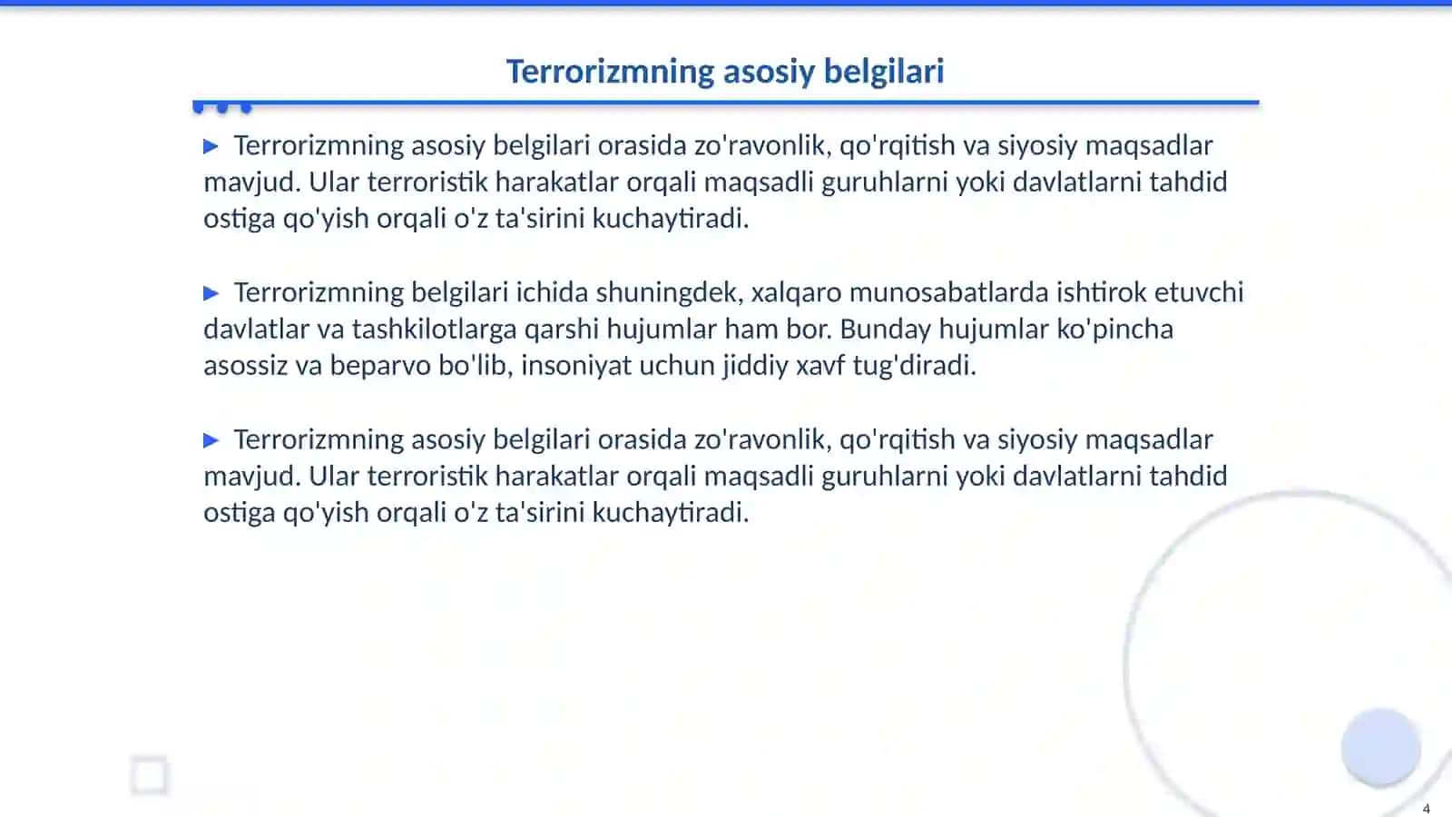 Terrorizmga qarshi kurash tajribasi 4