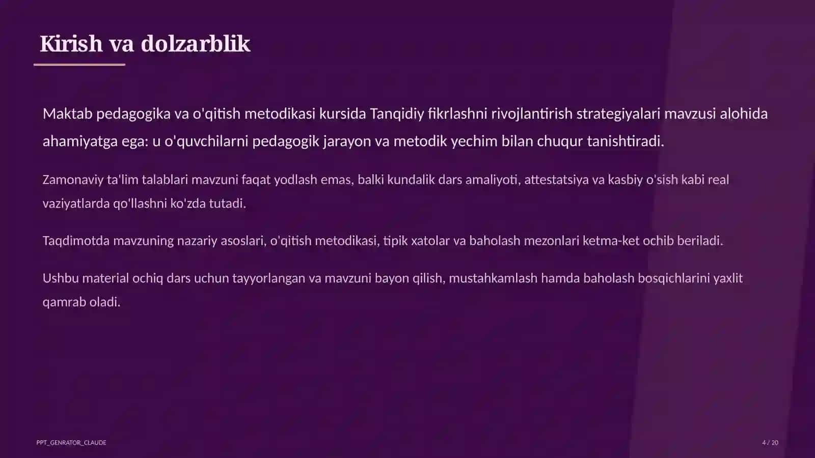 Tanqidiy fikrlashni rivojlantirish strategiyalari 4