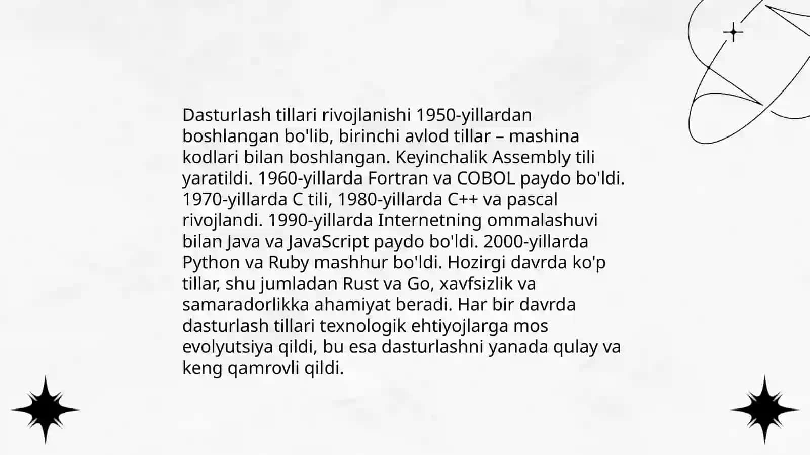 Zamonaviy dasturlash tillarining tahlili 4
