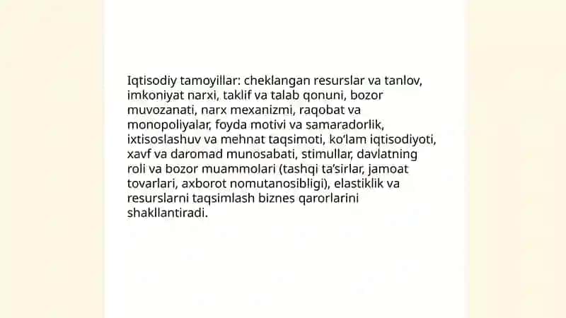 Biznesning nazariy asoslari 4