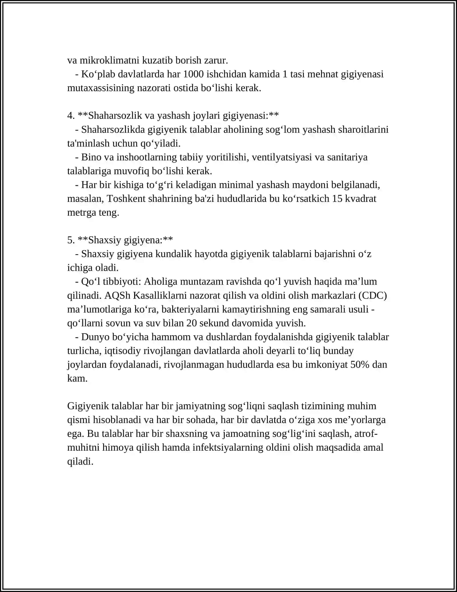 MUSTAQIL ISH Mavzu: MEHMONXONA NOMERLARIGA QO‘YILADIGAN TALABLAR 4