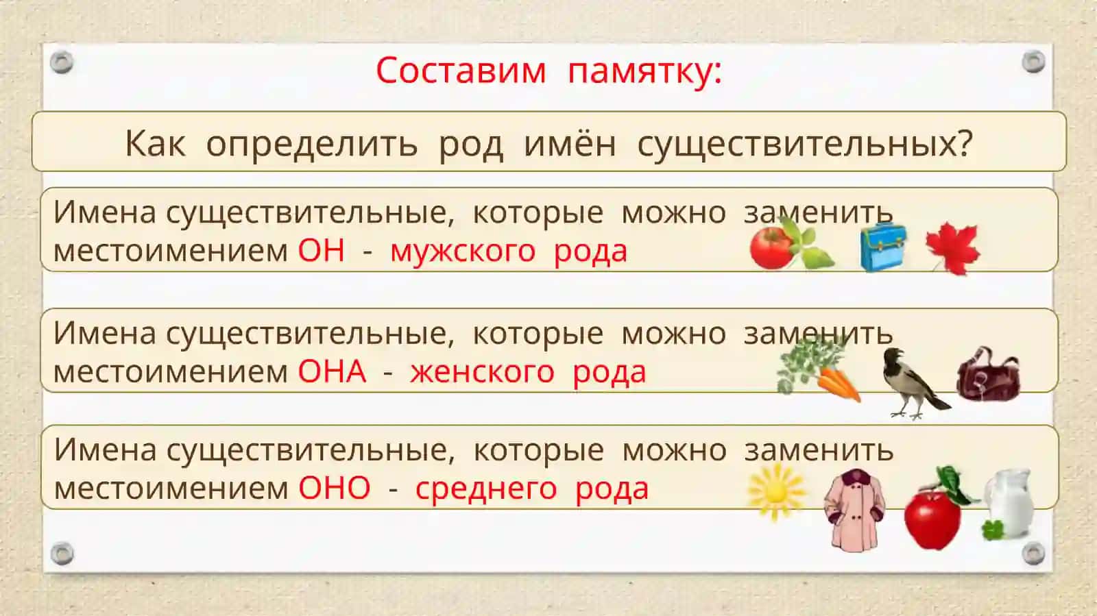 Род имен существительных. 4