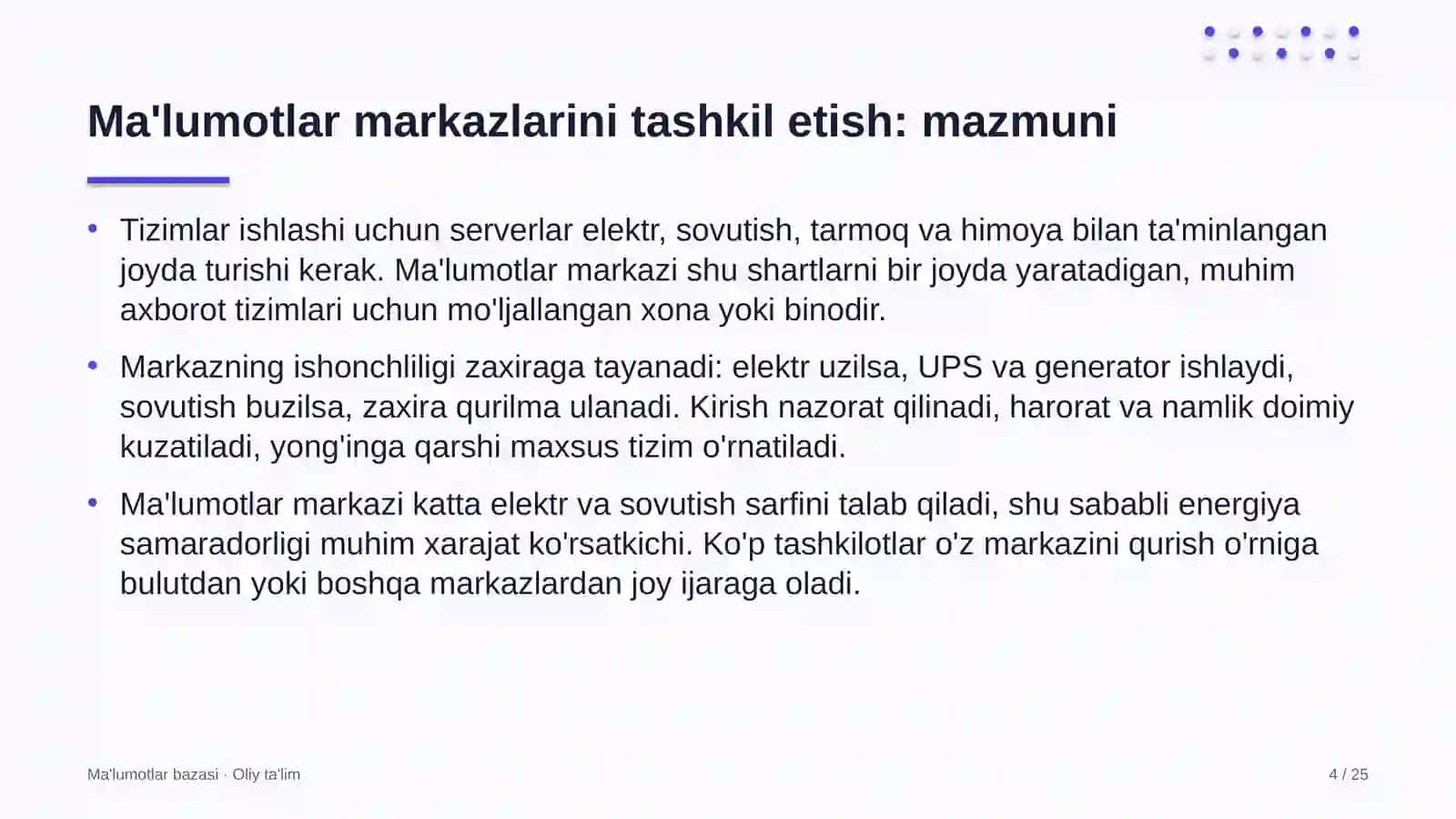 geodeziya va kartografiyada ma'lumotlar markazlarini tashkil etish 6384 4