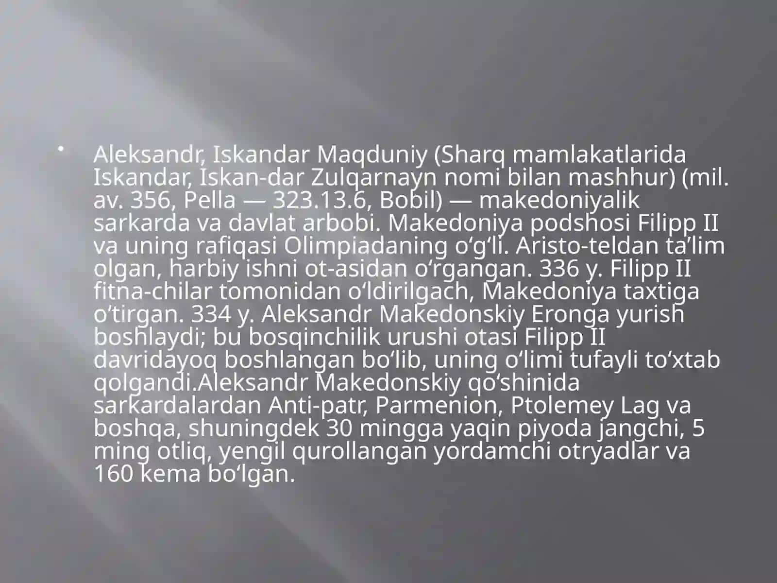 MAKEDONIYALIK ALEKSANDRNING BAQTRIYA VA SUG`DIYONAGA YURISHLARI 4