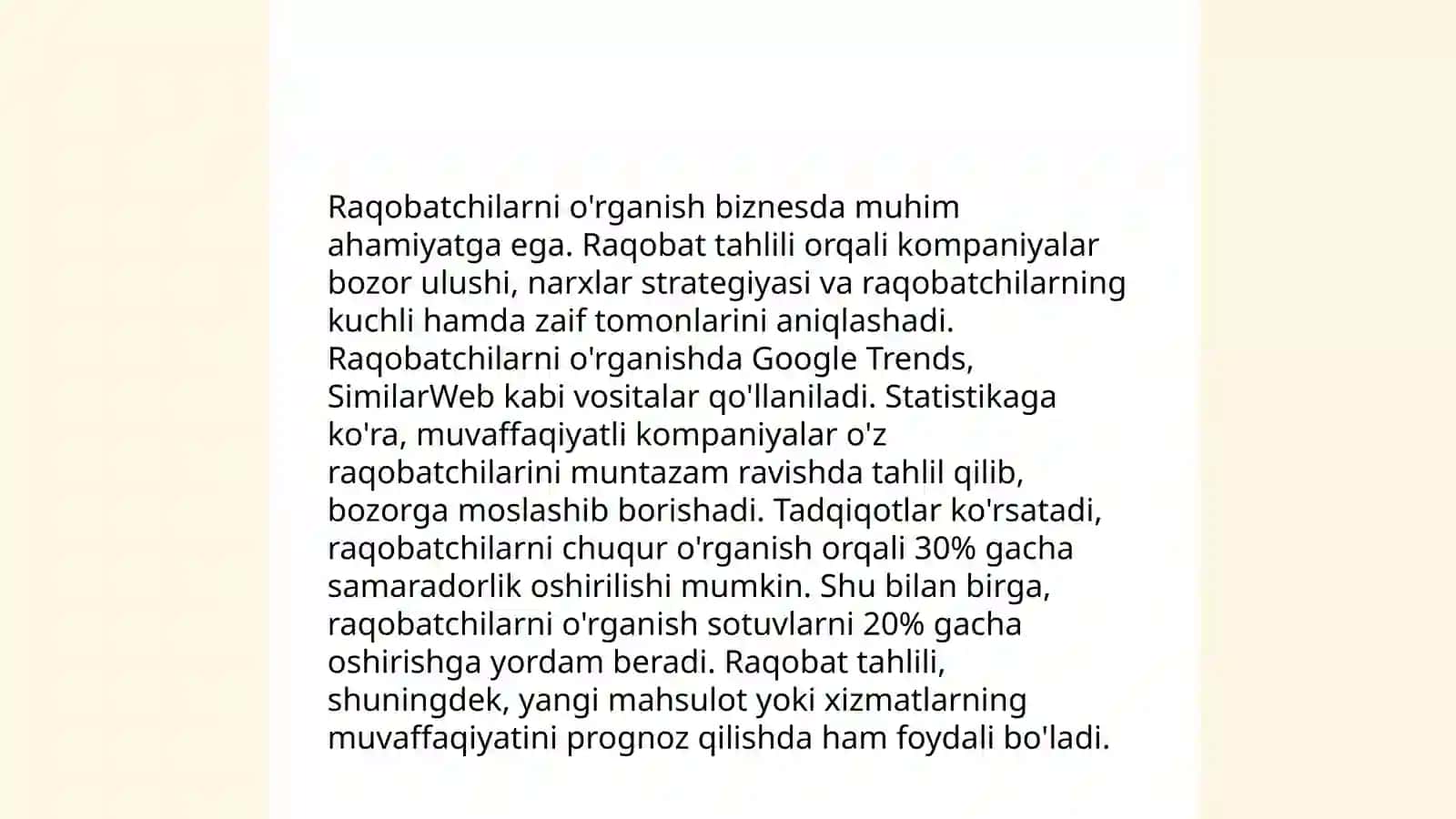 Bozor imkoniyatlari tahlili 4