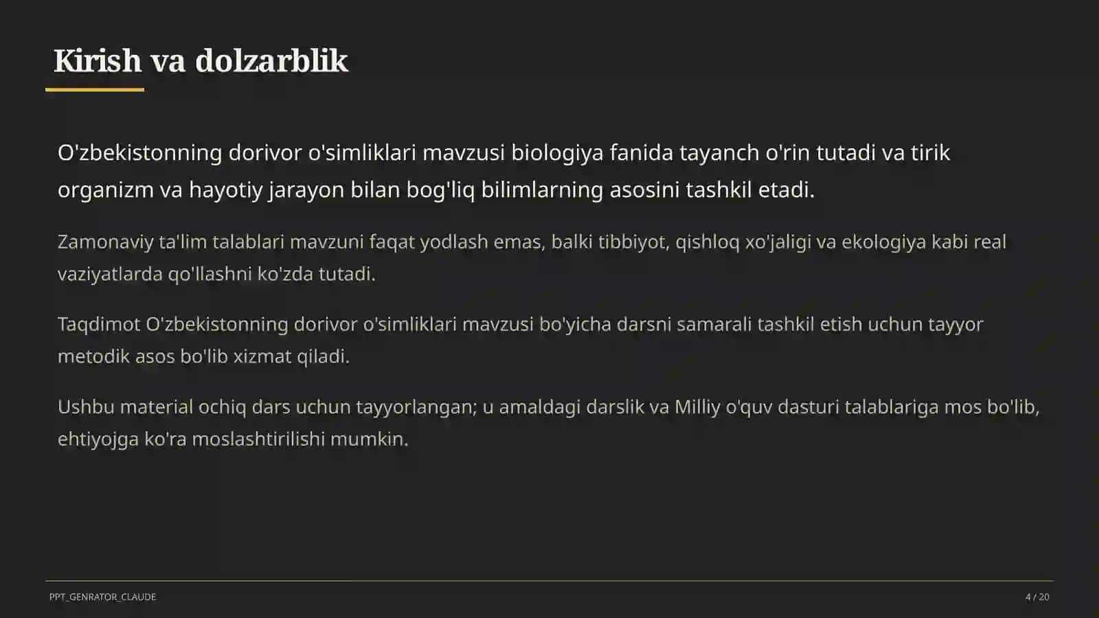 O'zbekistonning dorivor o'simliklari (6-sinf) 4