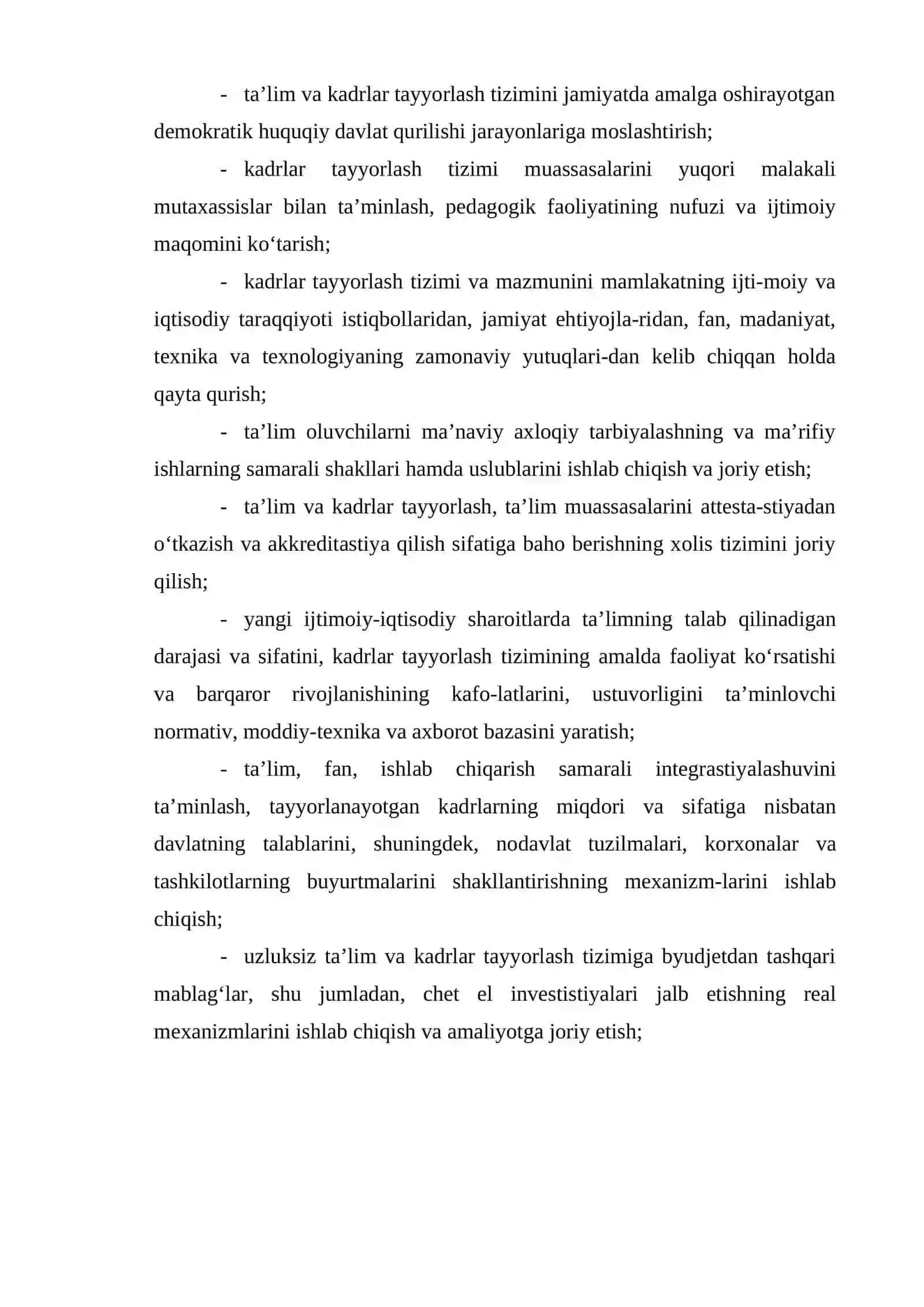 Kadrlar tayyorlash milliy dasturi 4