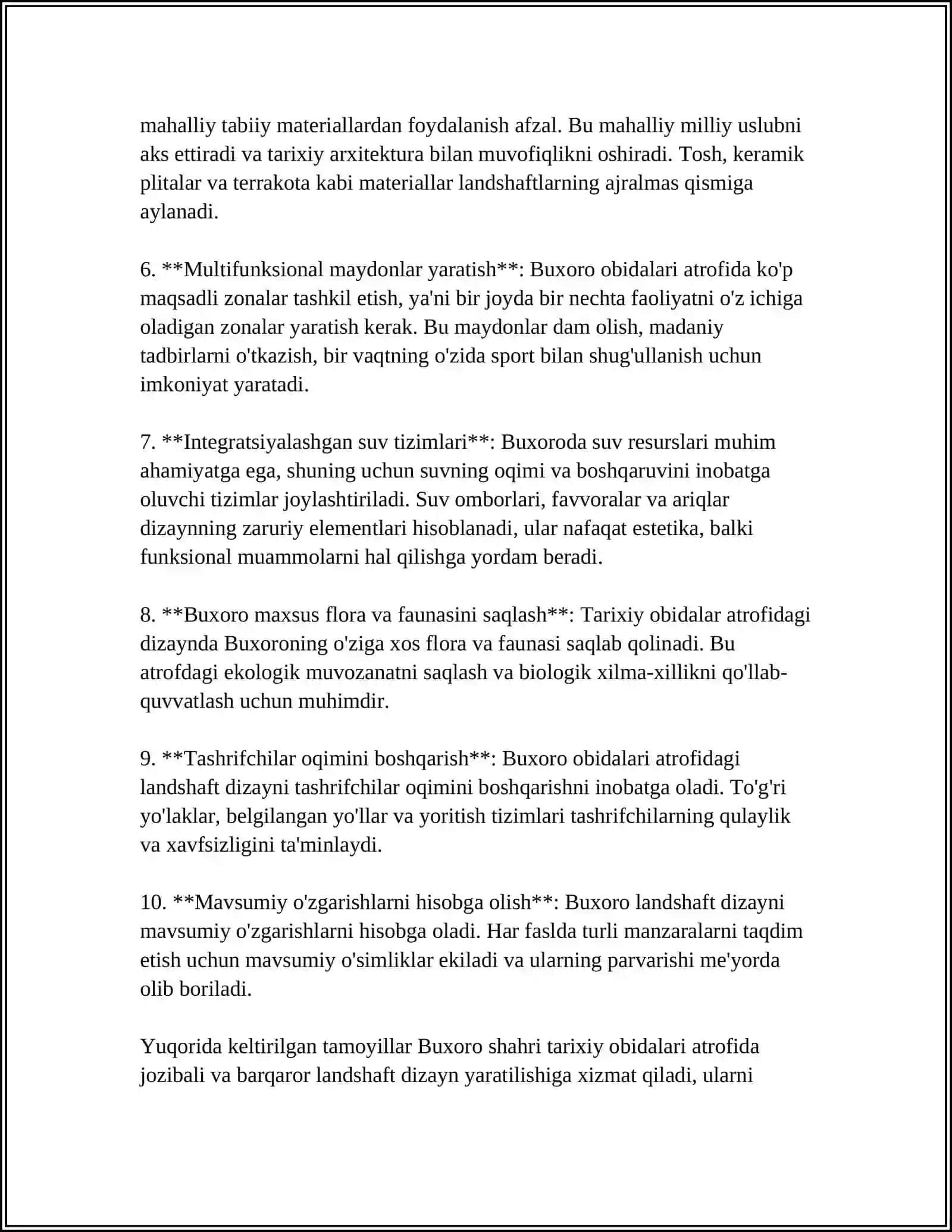 BUXORO TARIXIY OBIDALARI DEKORATIF LANDSHAFTLARI 4