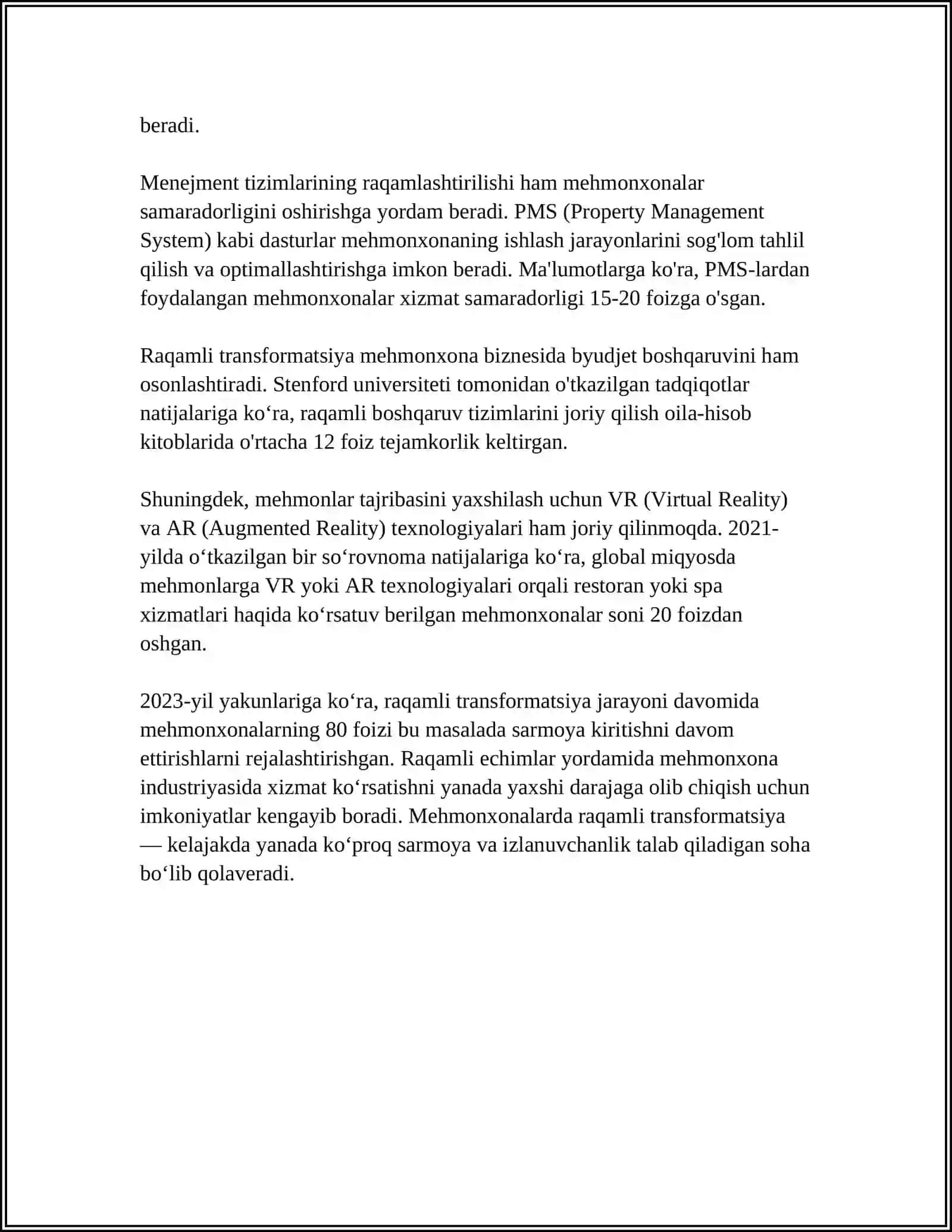 Mehmonxonalarda raqamli transformatsiya 4
