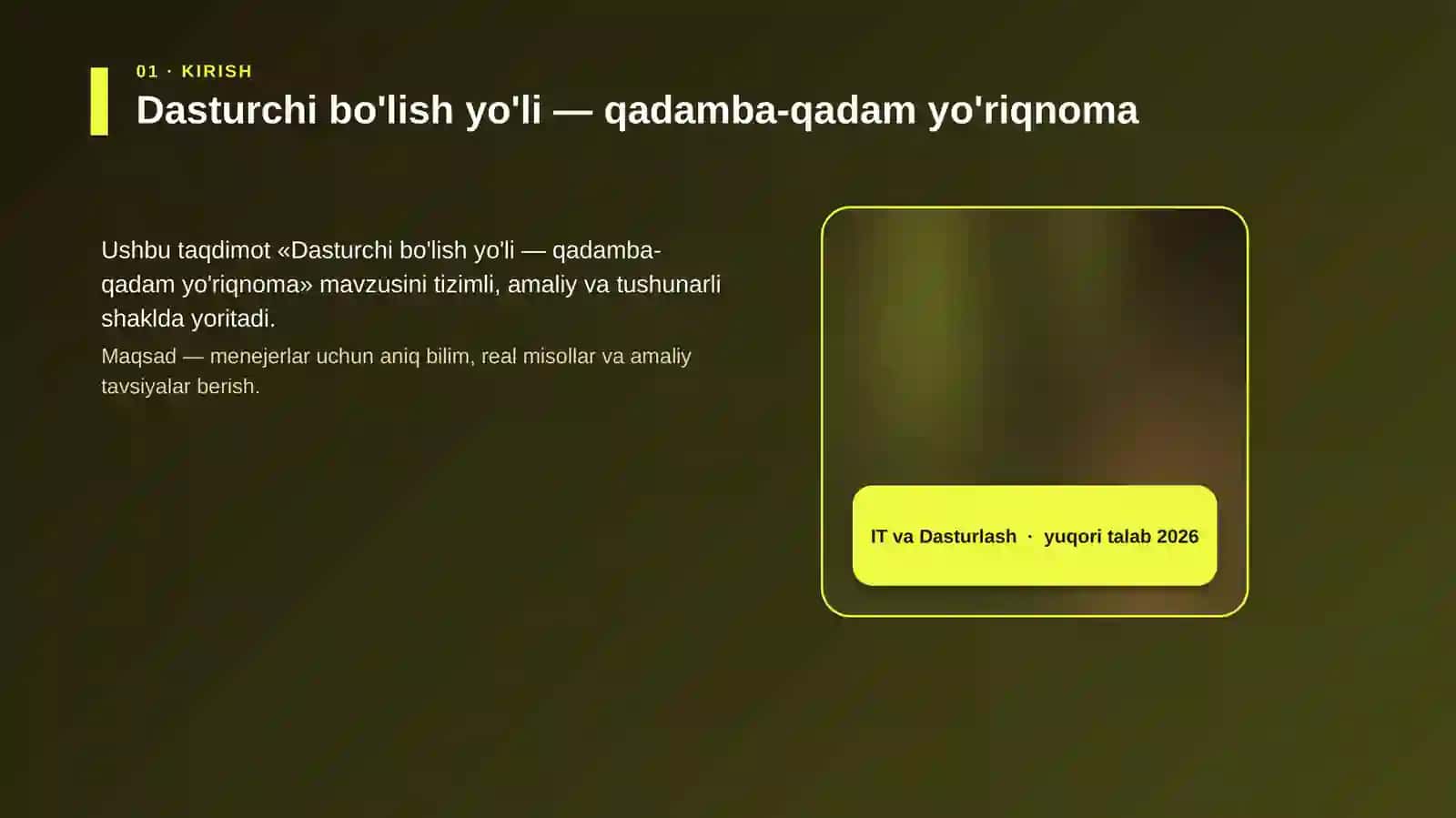 Dasturchi bo'lish yo'li — qadamba-qadam yo'riqnoma 4