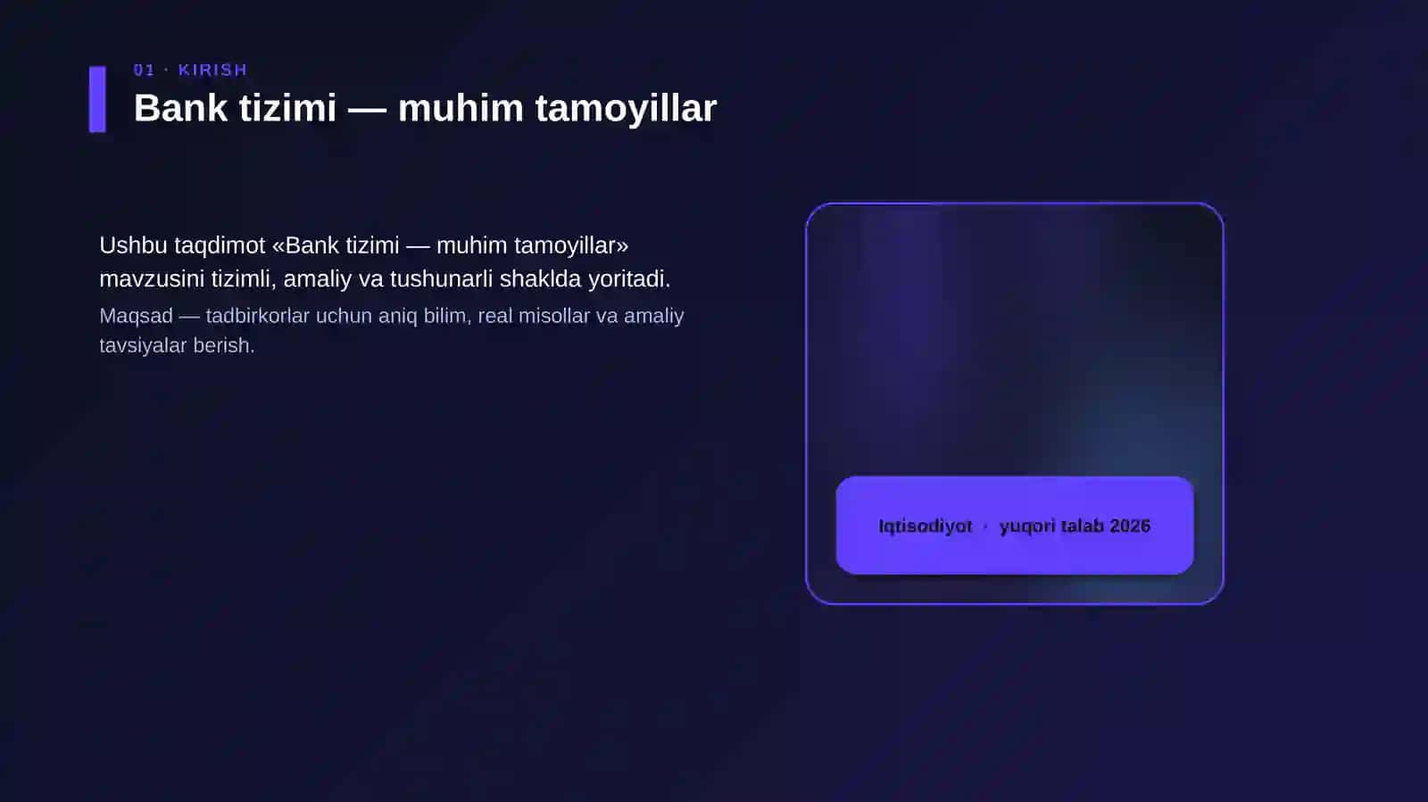 Bank tizimi — muhim tamoyillar 4