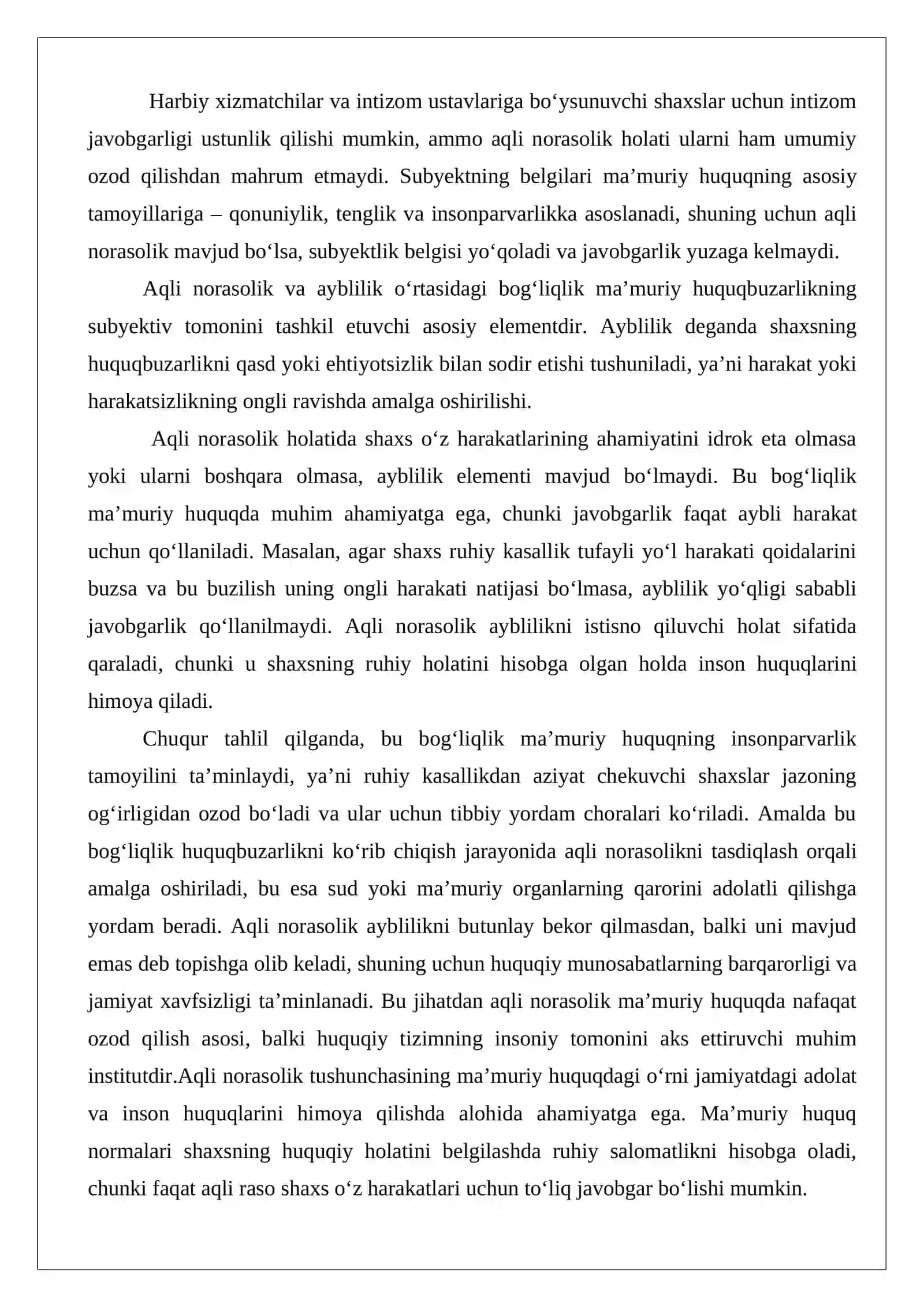 Mamuriy huquqbuzarliklarda aqli norasolik 4