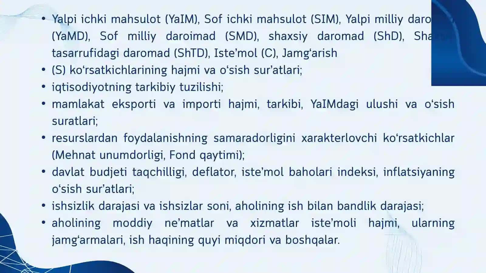 Yalpi ichki mahsulot tushunchasi va uni hisoblashning asosiy shartlari 4