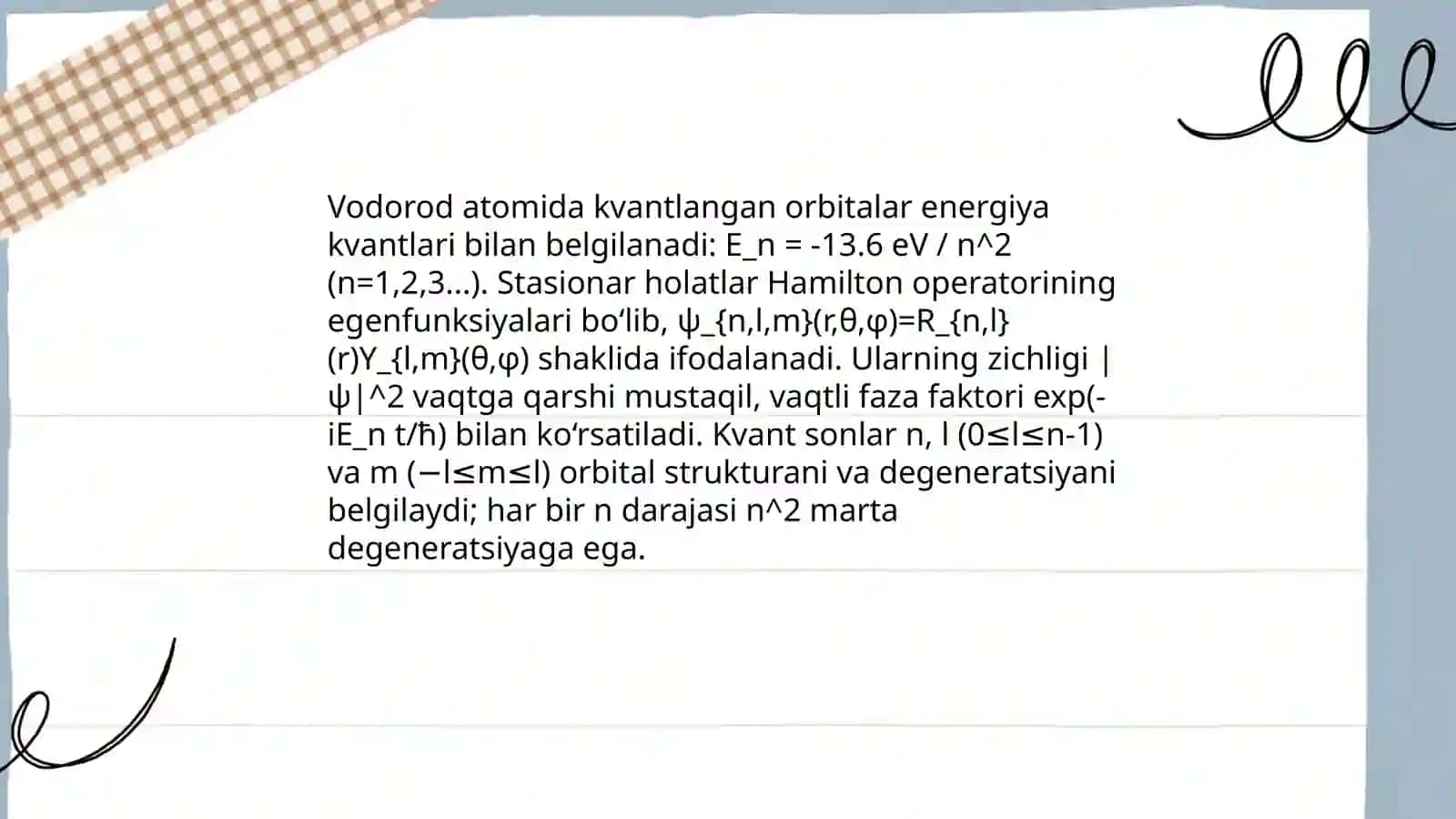 Vodorod atomining Bor nazariyasi 4