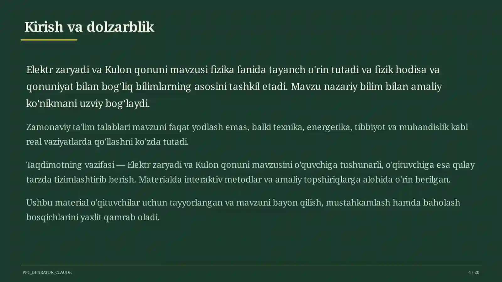 Elektr zaryadi va Kulon qonuni (8-sinf) 4