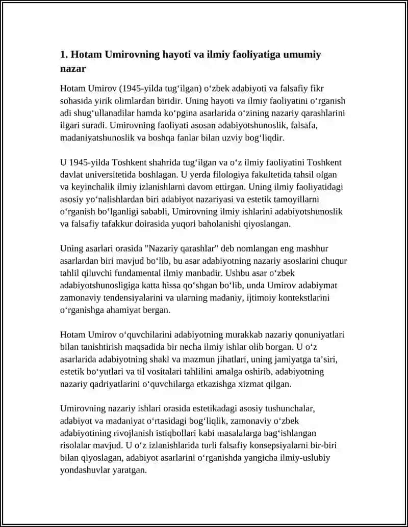 HOTAM UMIROVNING NAZARIY QARASHLAR ASARI TAHLILI 4