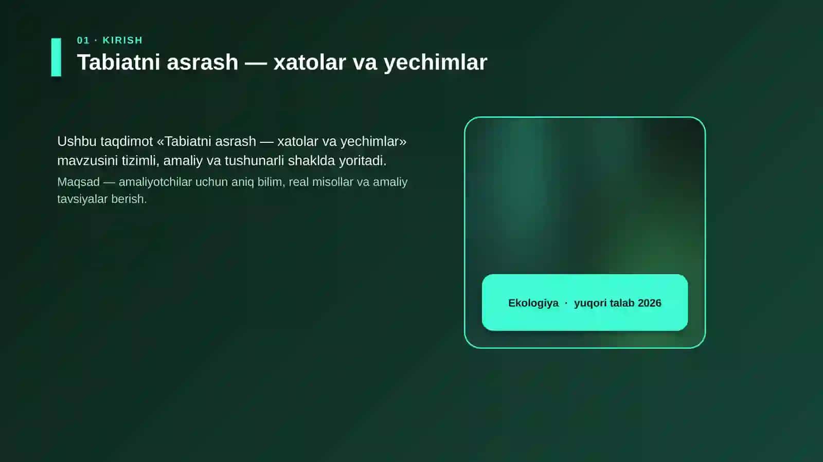 Tabiatni asrash — xatolar va yechimlar 4