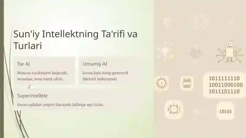 Sun'iy intellekt tizimlari.Umumiy suniy intellekt.odamlar kabi fikrlaydigan tizimlar ratsional fikrlaydigan tizimlar. Sun'iy intelekt, fikrlaydigan mashinalar va ongli robotlar 4