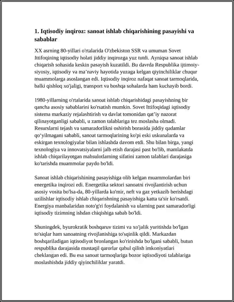 XX ASR 80-YILLARI OʻRTALARIDA RESPUBLIKA IJTIMOIY-SIYOSIY IQTISODIY VA MAʼNAVIY HAYOTIDAGI INQIROZLI HOLAT 4