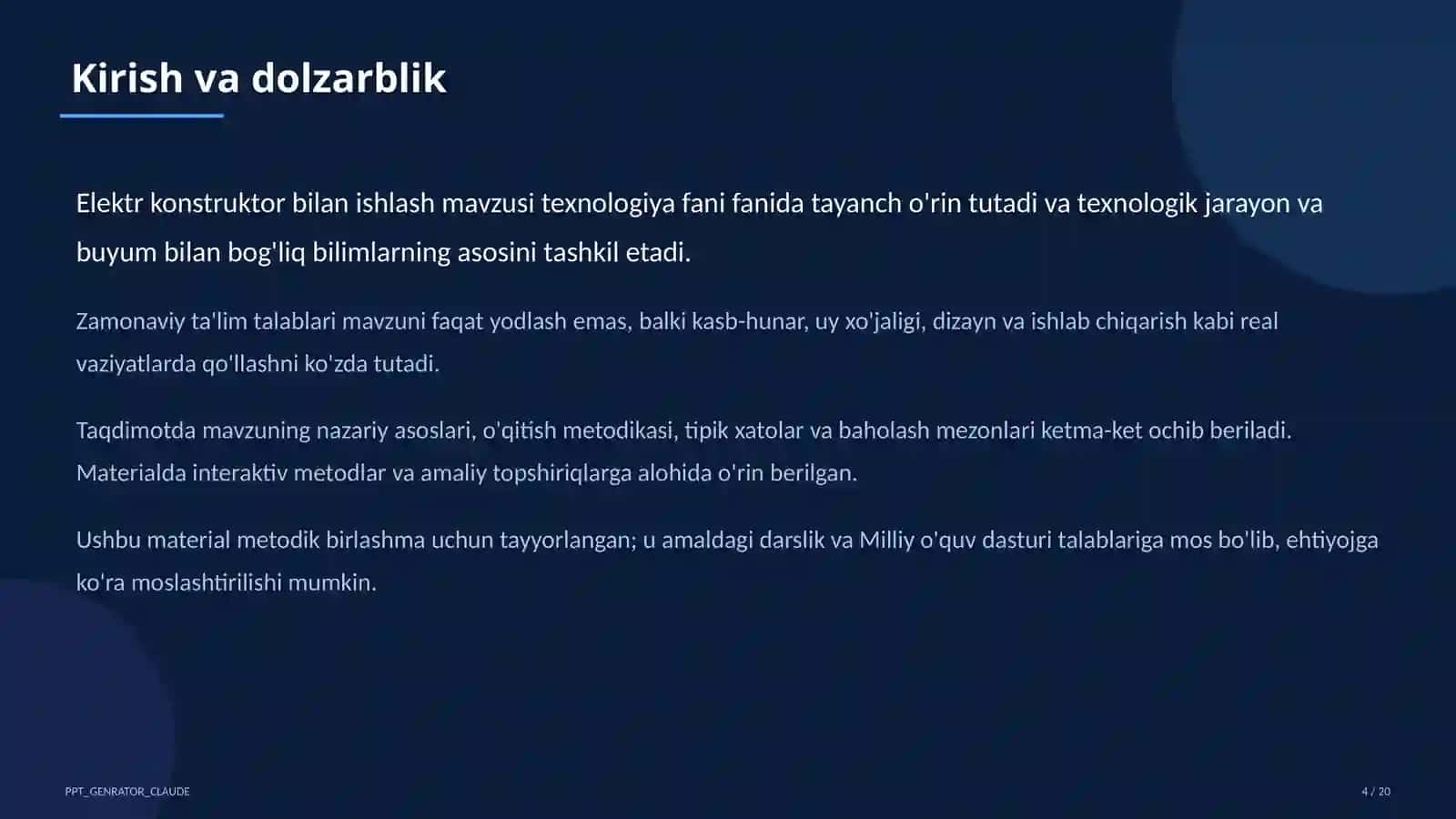 Elektr konstruktor bilan ishlash (4-sinf) 4