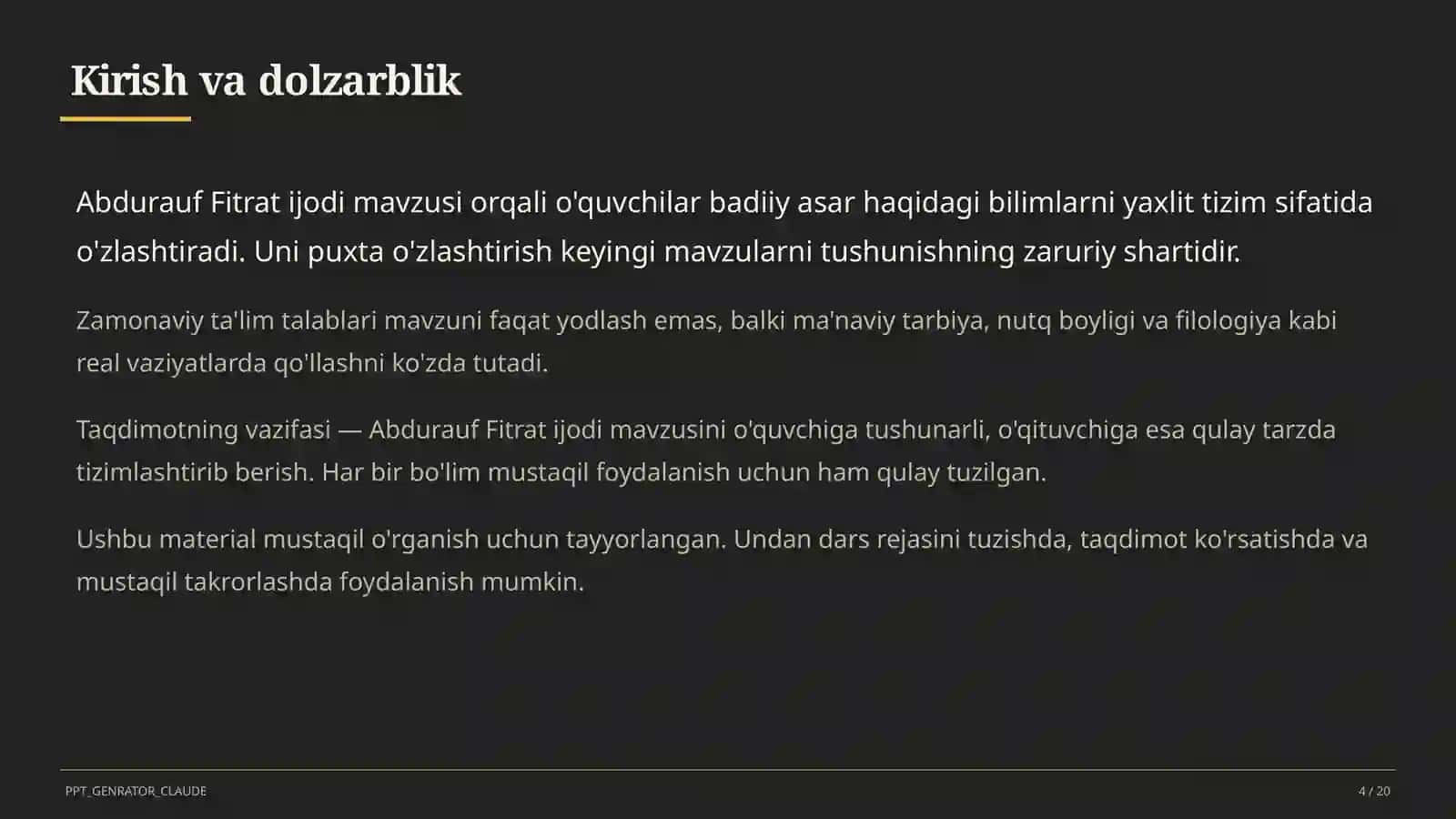 Abdurauf Fitrat ijodi (9-sinf) 4