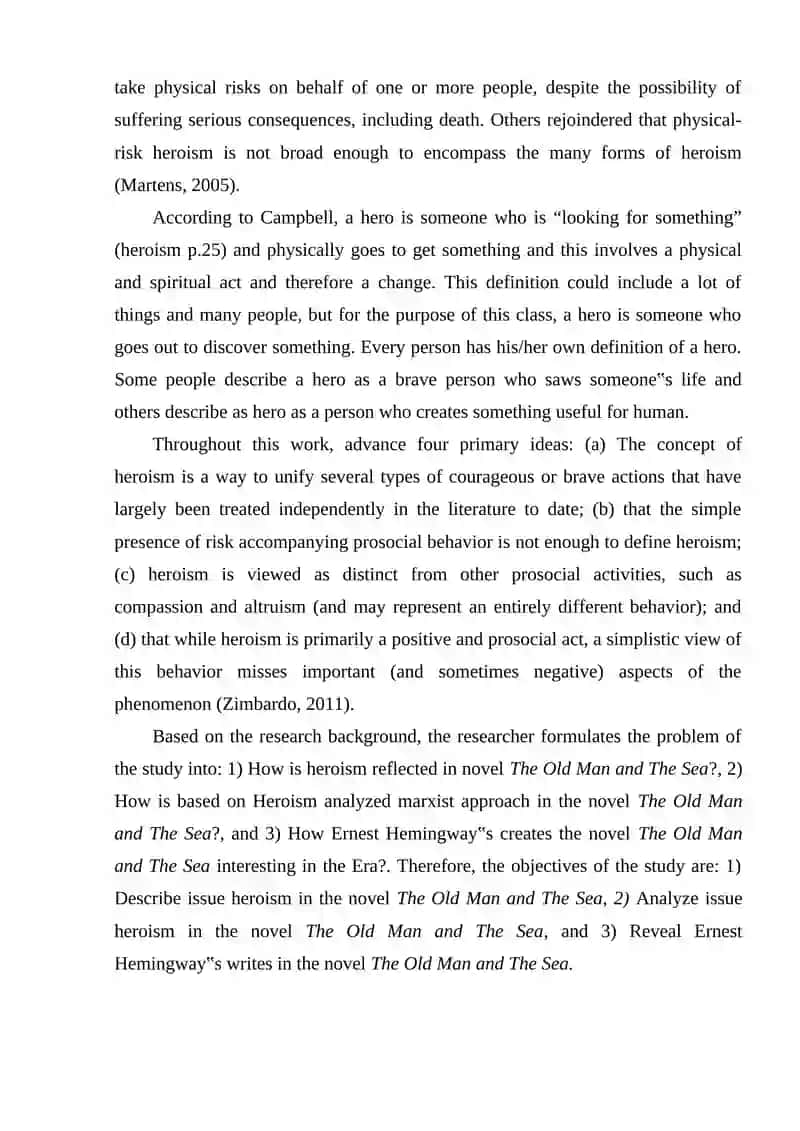 Heroism in Ernest Hemingway’s Novels 4