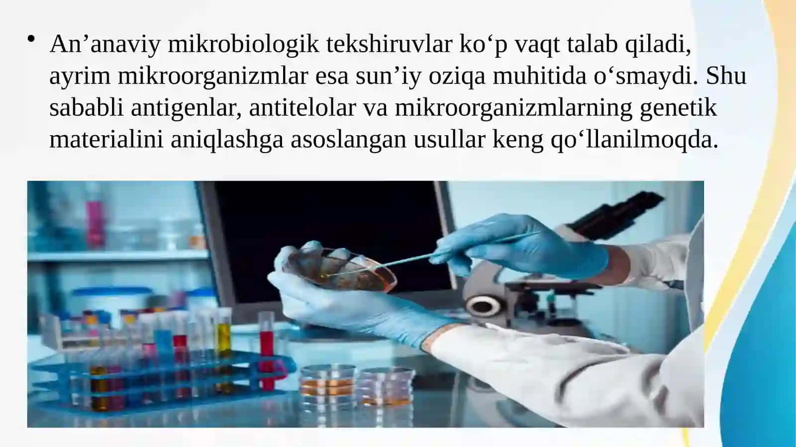 radioimmun IFA, immunoblot, PZR, reaksiyalarning yuqumli kasalliklar tashhisida qo'llanilishi, tehnikasi. qo'yish 4