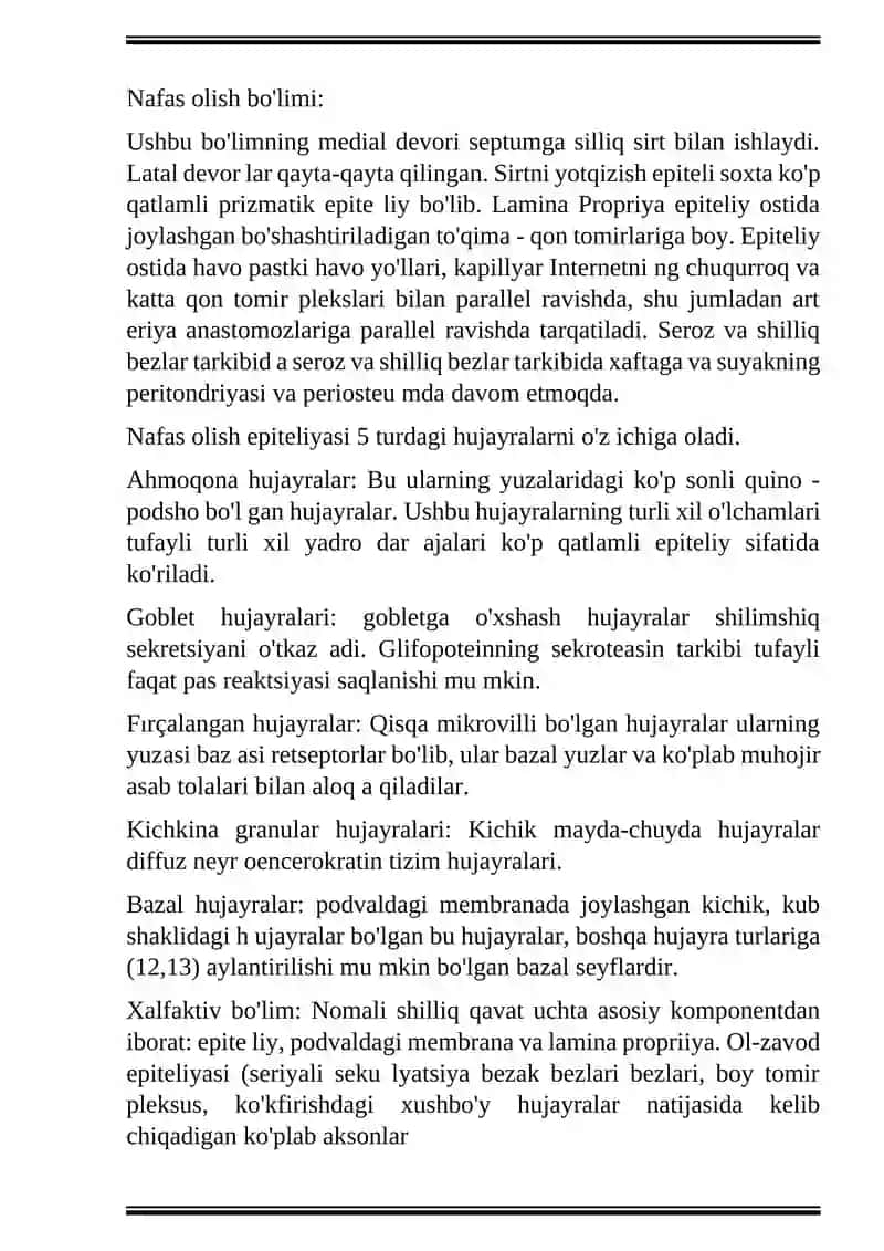 Gistologiya nafas olish sistemasi 4
