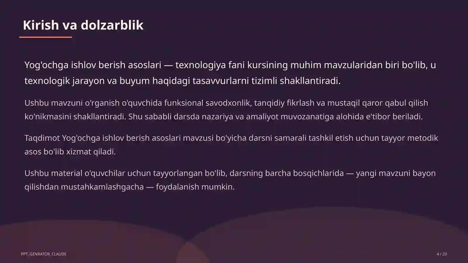 Yog'ochga ishlov berish asoslari (5-sinf) 4