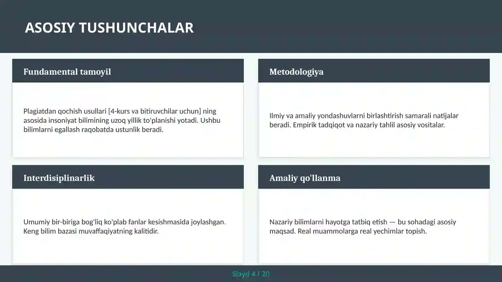 Plagiatdan qochish usullari [4-kurs va bitiruvchilar uchun] 4