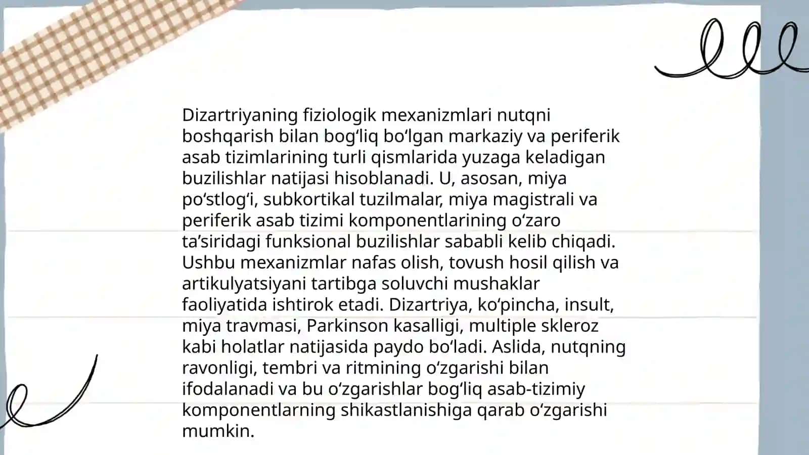 Dizartriyada nutq nuqsonining tuzilishi 4