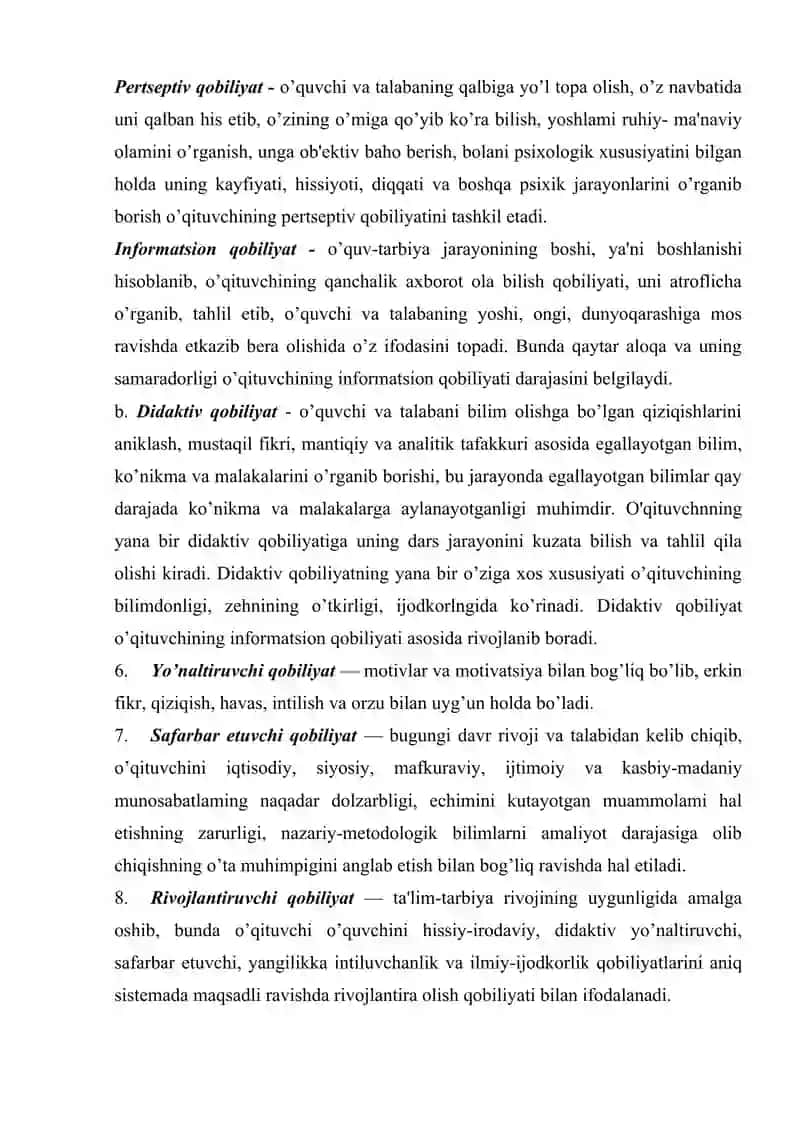 Uzluksiz ta’lim jarayonida boshlang’ich sinf o’quvchilarining axborot kompetentligi kasbiy tayyorgarligini tushuntirish. 4