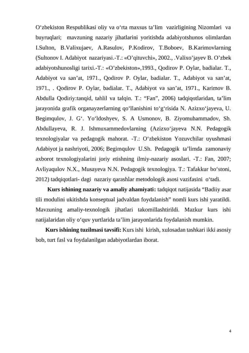 BADIIY ASAR TILI MAVZUINI KONSEPTUAL JADVALDAN FOYDALANIB O’QITISH 4