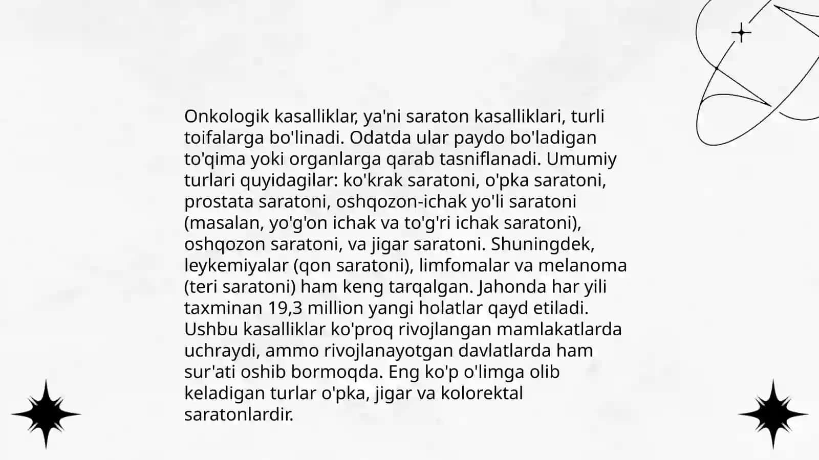 Onkologik kasalliklar haqida 4