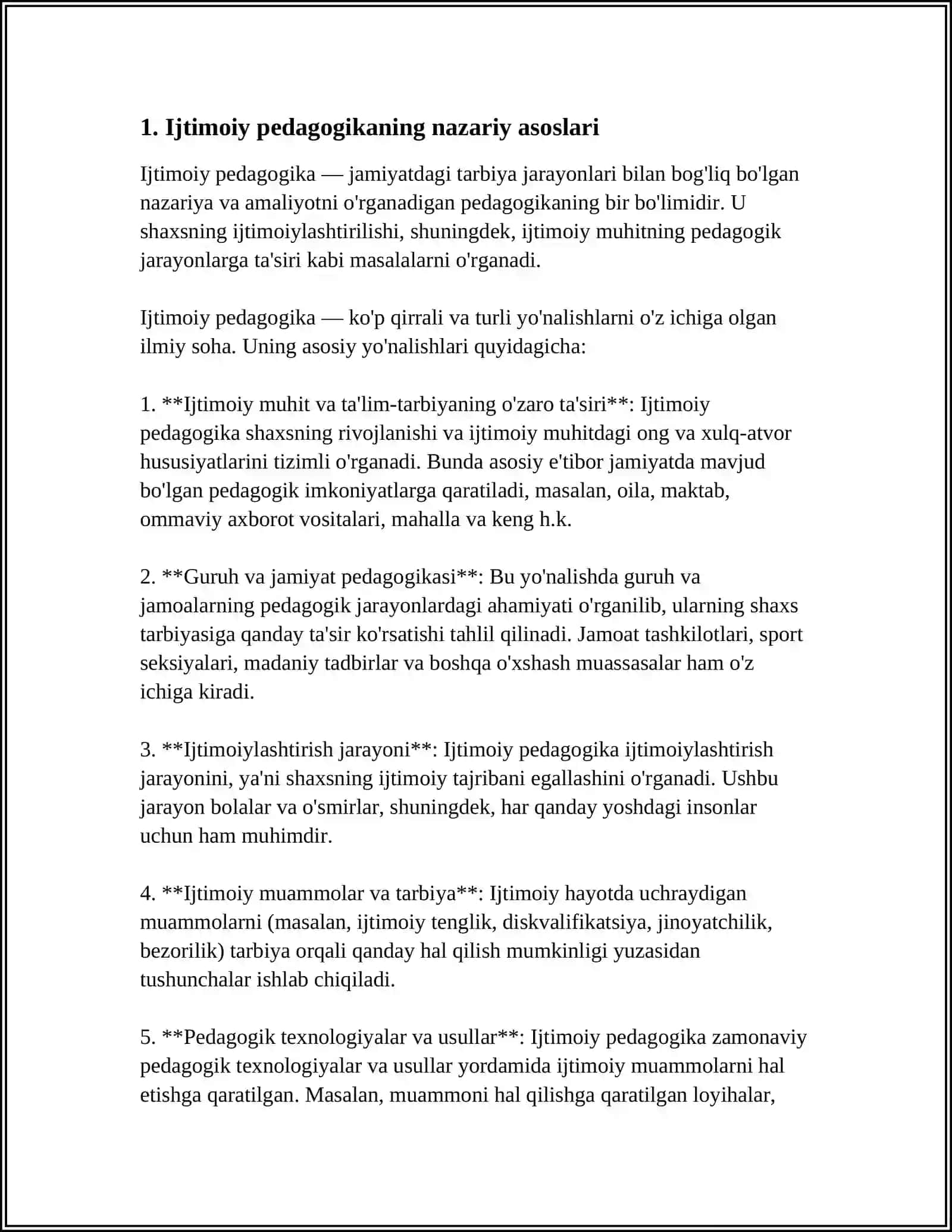 FINANS AND TECHNOLOGY INSITUTI "PSIXALOGIYA VA PEDAGOGIKA" KAFEDRASI "IJTIMOIY PEDAGOGIKA" FANI 4