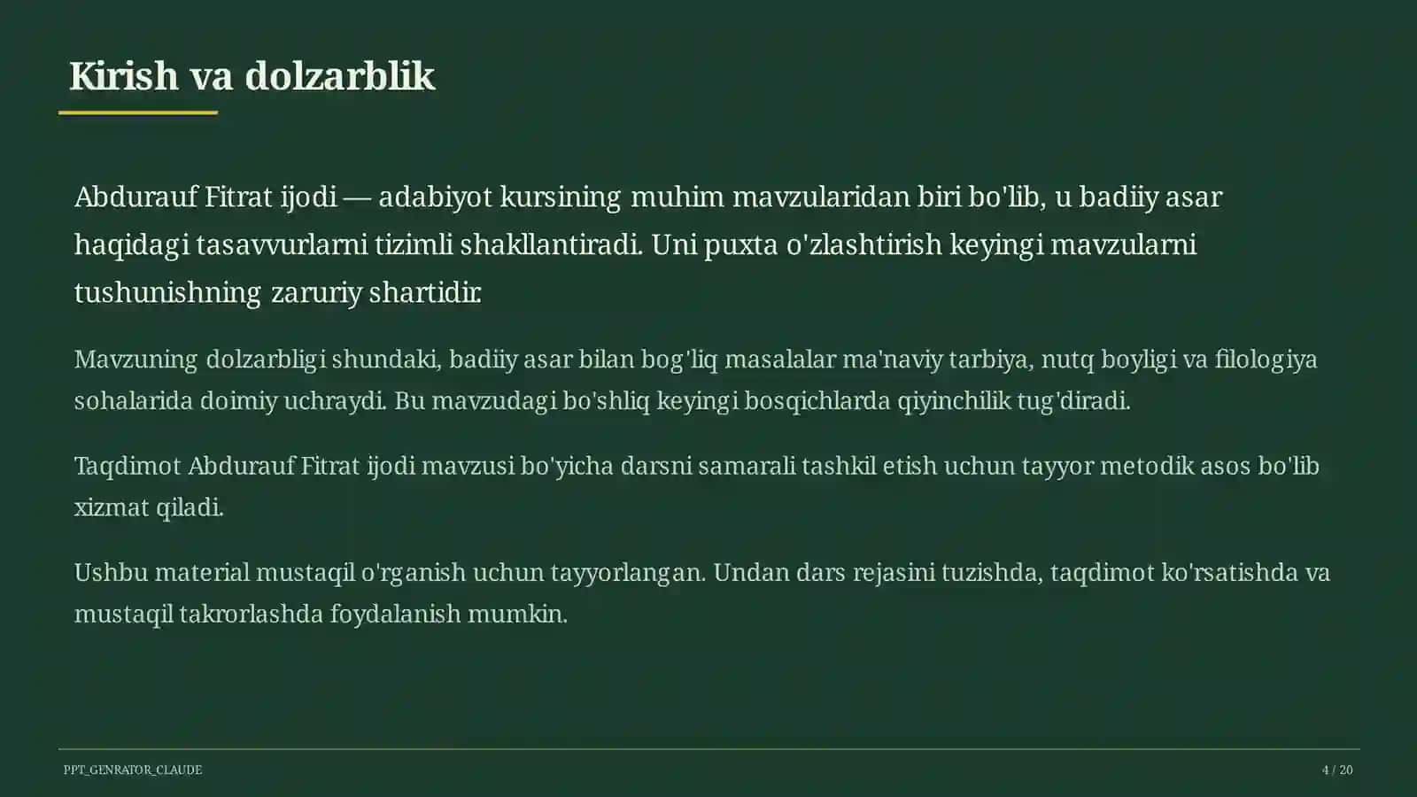 Abdurauf Fitrat ijodi (9-sinf) 4