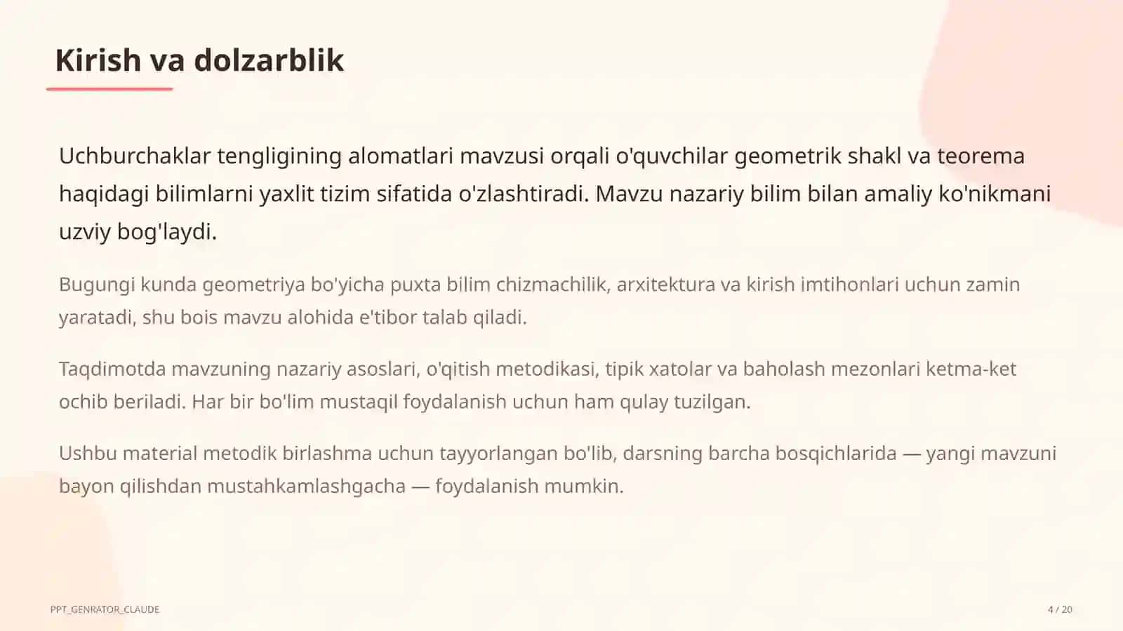 Uchburchaklar tengligining alomatlari (7-sinf) 4