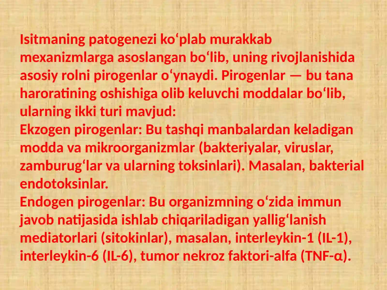 "Isitma: Patogenez, Etiologiya va Diferensial Diagnostika" 4