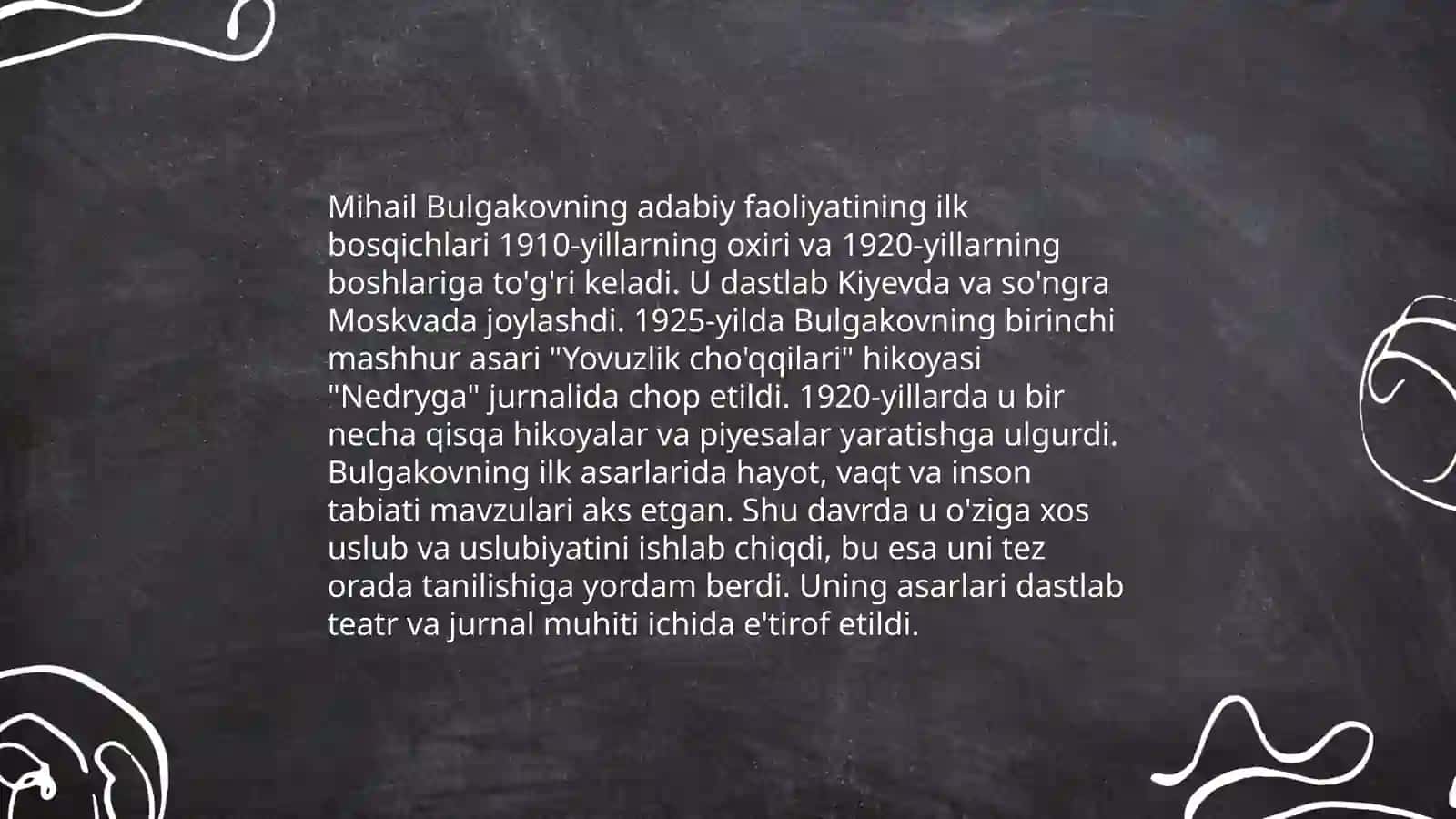 Mixail Bulgakovning hayoti va ijodi uning "Ityurak" asari tahlili 4