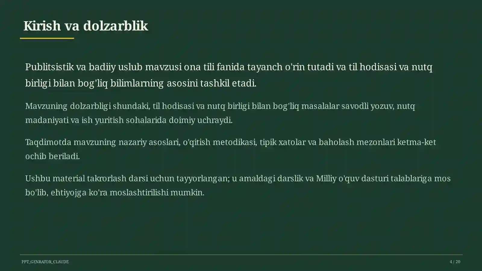 Publitsistik va badiiy uslub (10-sinf) 4