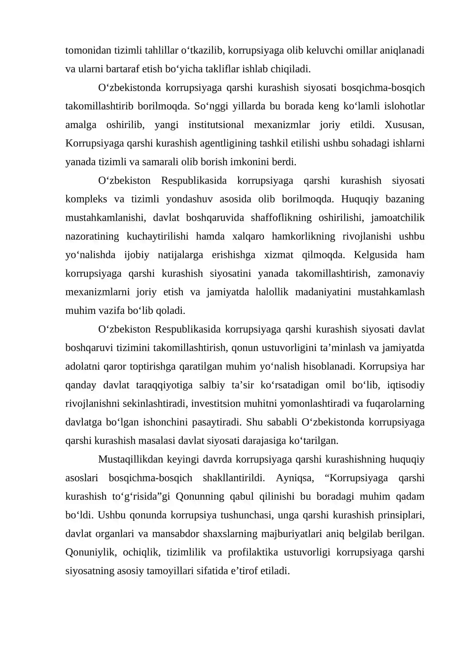 O‘ZBEKISTON RESPUBLIKASI KORRUPSIYAGA KARSHI KURASHISH AGENTLIGI 4