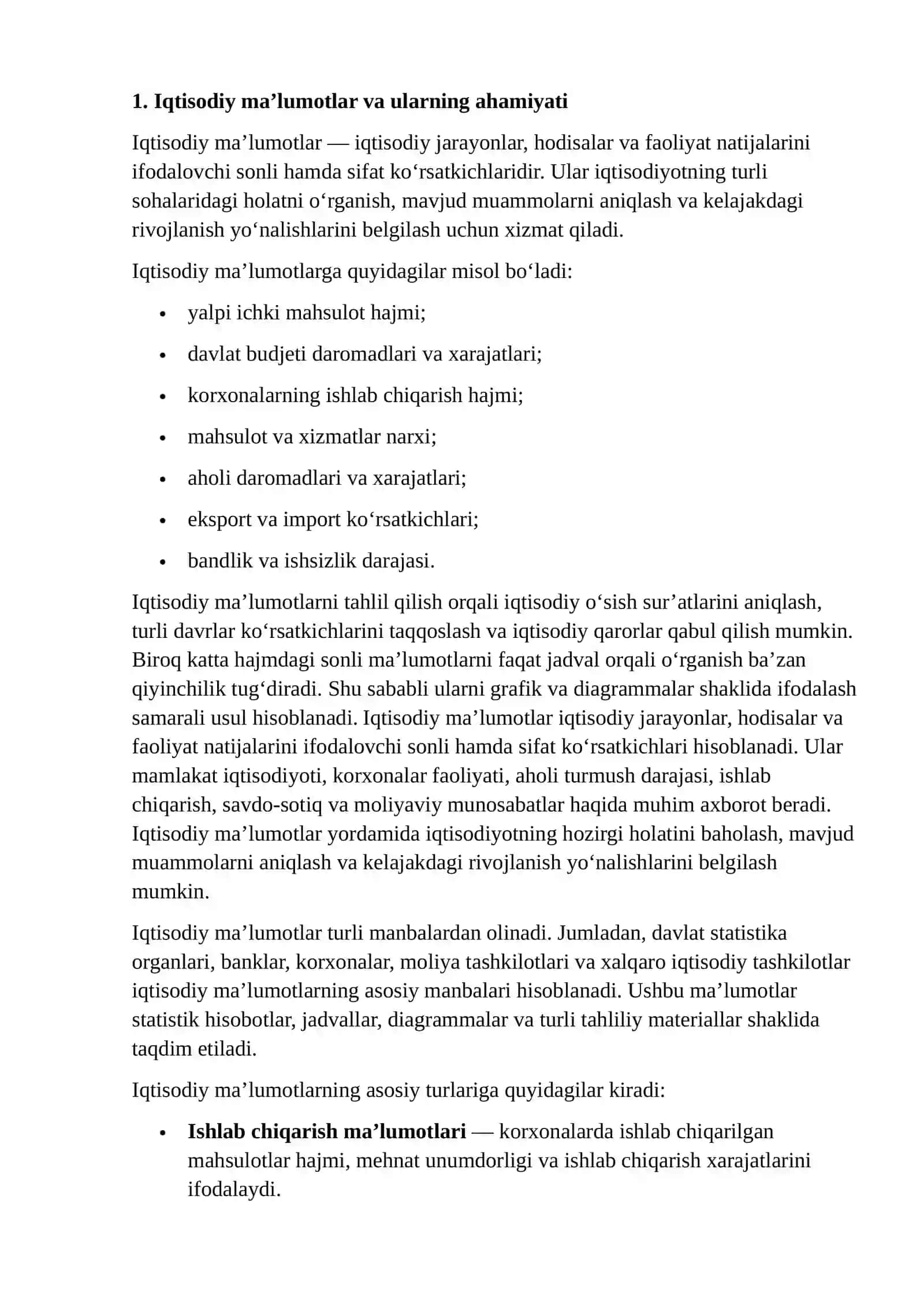 IQTISODIY MA’LUMOTLARNI GRAFIK VA DIAGRAMMALAR YORDAMIDA TAHLIL QILISH 4