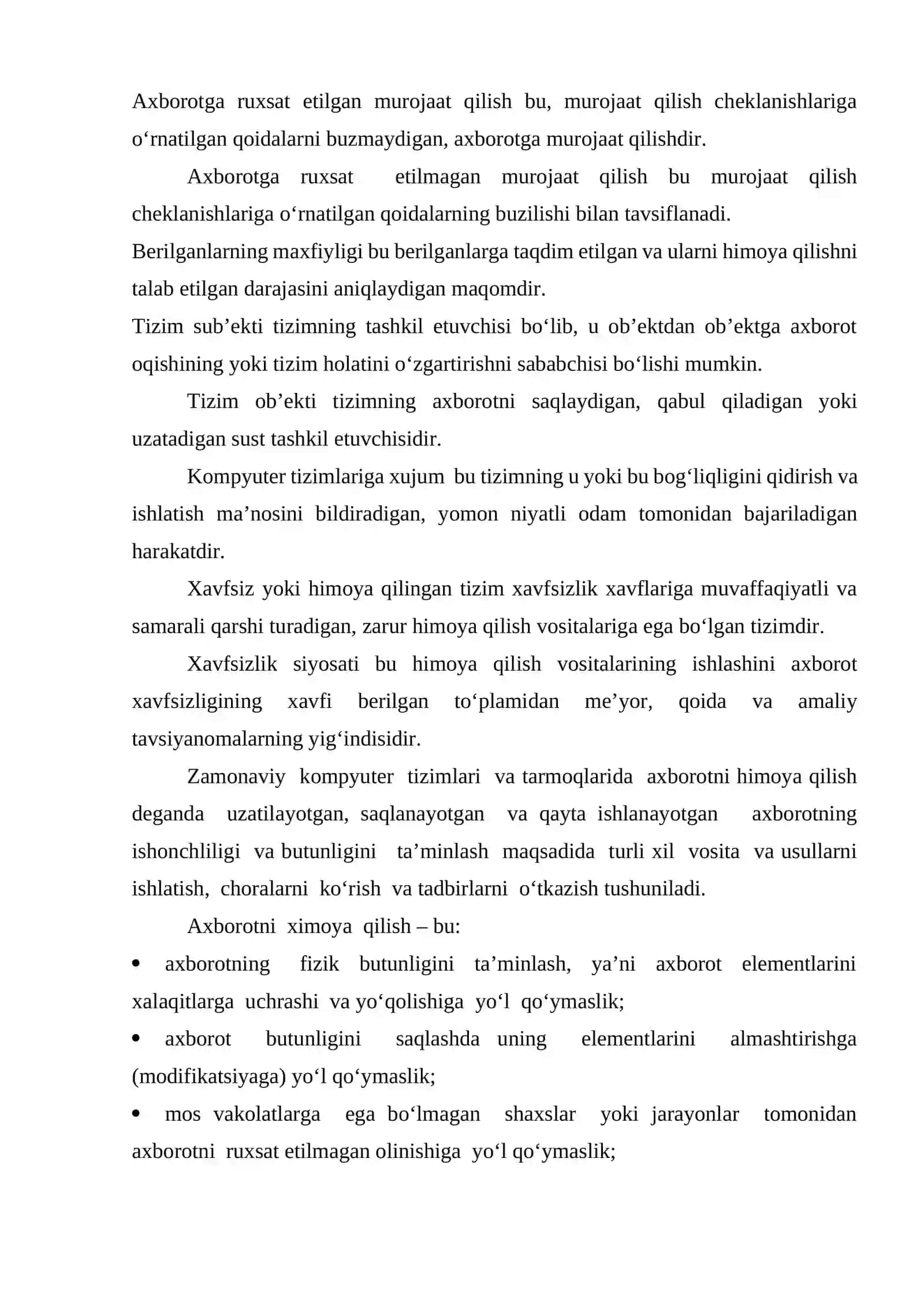 TELEKOMMUNIKATSIYA TIZIMLARIDA AXBOROT XAVFSIZLIGI TA’MINLASH 4
